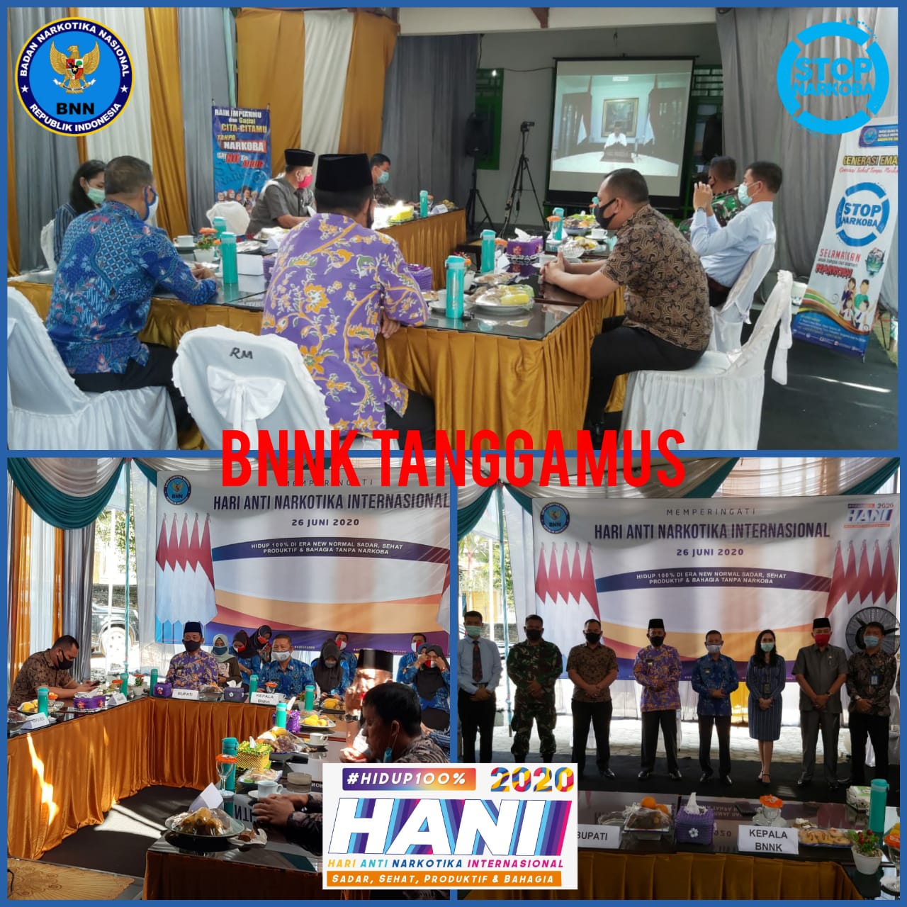 BNN Kabupaten Tanggamus Mengikuti Perayaan Puncak HANI 2020 melalui Video Confrence BNN Kabupaten Tanggamus Mengikuti Perayaan Puncak HANI 2020 melalui Video Confrence