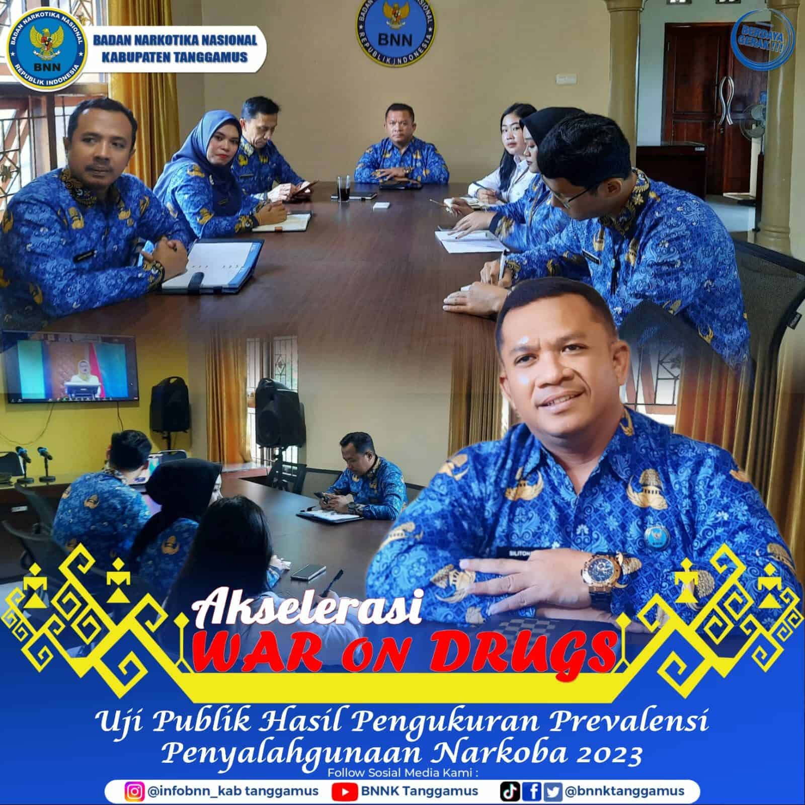 VICON UJI PUBLIK HASIL PENGUKURAN PREVALENSI PENYALAHGUNAAN NARKOBA TAHUN 2023 VICON UJI PUBLIK HASIL PENGUKURAN PREVALENSI PENYALAHGUNAAN NARKOBA TAHUN 2023