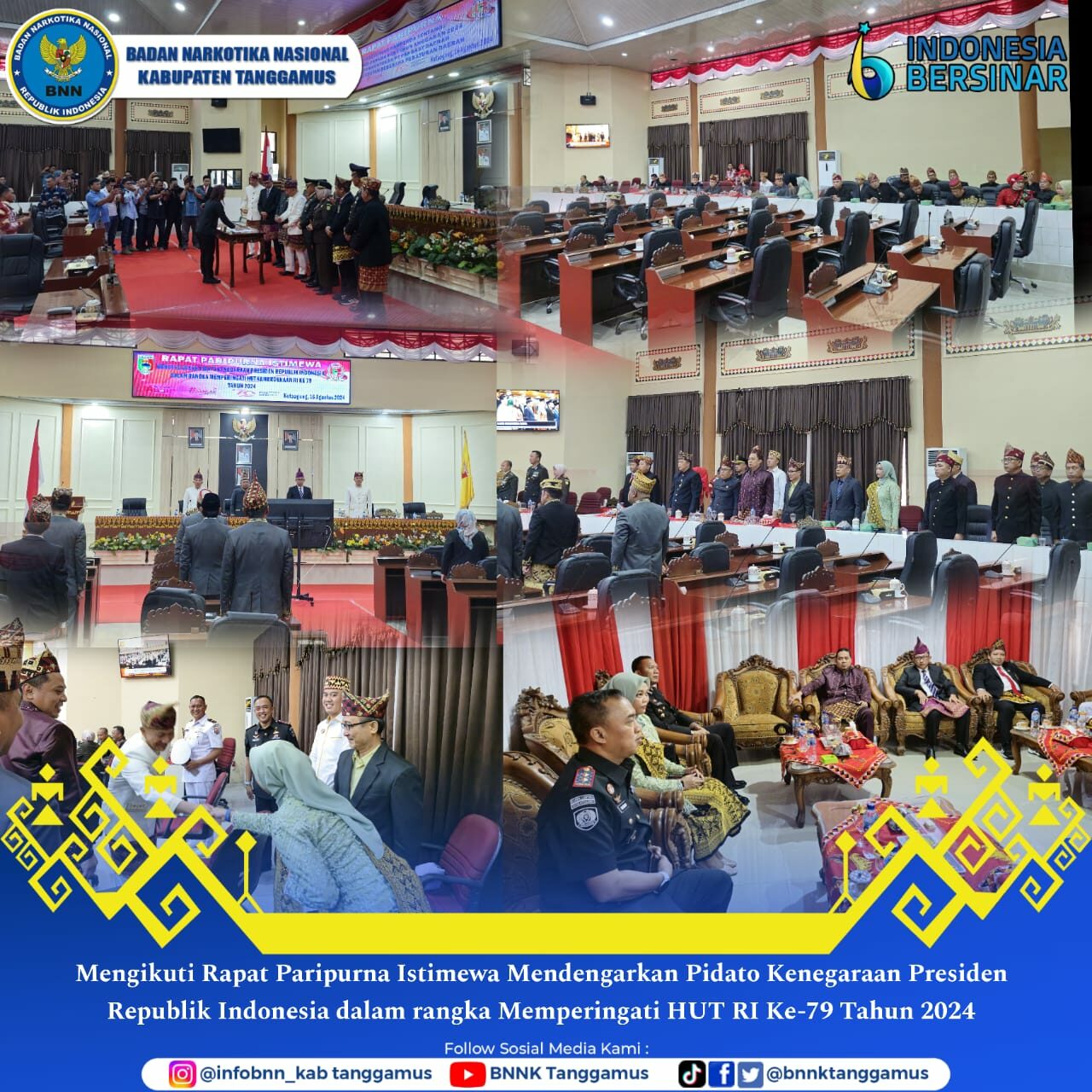 Mengikuti Rapat Paripurna Istimewa Mendengarkan Pidato Kenegaraan Presiden Republik Indonesia dalam rangka Memperingati HUT RI Ke-79 Tahun 2024 Mengikuti Rapat Paripurna Istimewa Mendengarkan Pidato Kenegaraan Presiden Republik Indonesia dalam rangka Memperingati HUT RI Ke-79 Tahun 2024