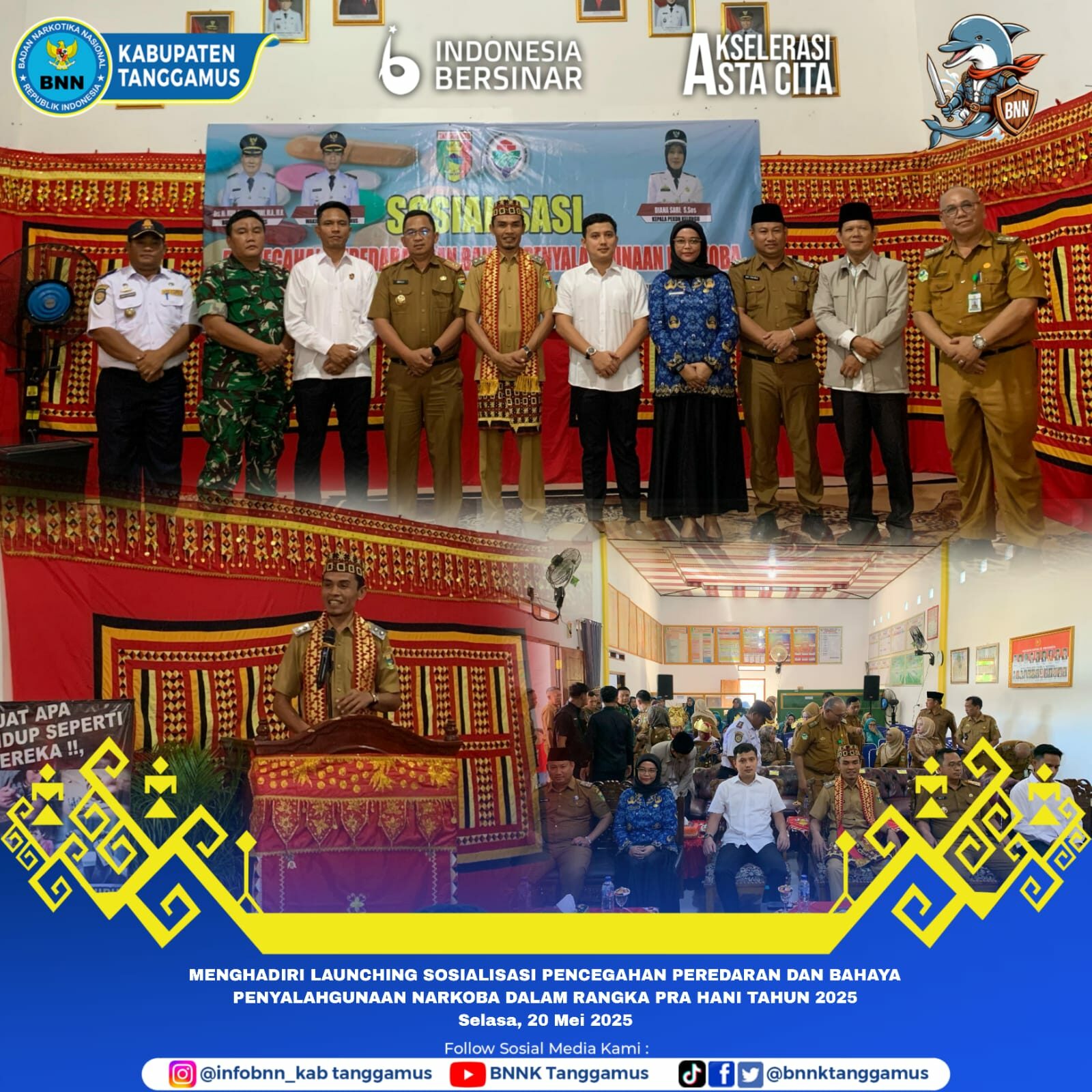 MENGHADIRI LAUNCHING SOSIALISASI PENCEGAHAN DAN PEMBERANTASAN PENYALAHGUNAAN DAN PEREDARAN GELAP NARKOBA DI KECAMATAN KOTAAGUNG DALAM RANGKA PRA HANI TAHUN 2025 MENGHADIRI LAUNCHING SOSIALISASI PENCEGAHAN DAN PEMBERANTASAN PENYALAHGUNAAN DAN PEREDARAN GELAP NARKOBA DI KECAMATAN KOTAAGUNG DALAM RANGKA PRA HANI TAHUN 2025