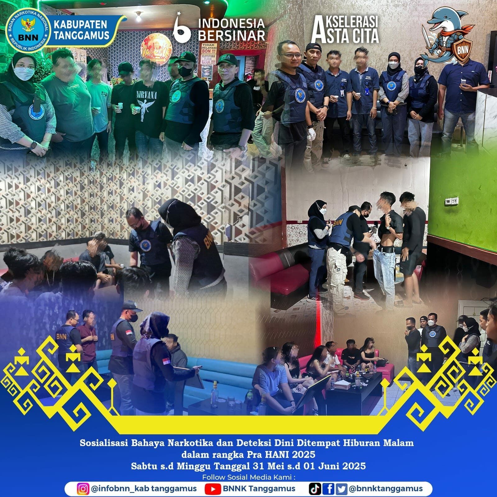 Sosialisasi Bahaya Narkotika dan Deteksi Dini Ditempat Hiburan Malam dalam rangka Pra HANI 2025 Sosialisasi Bahaya Narkotika dan Deteksi Dini Ditempat Hiburan Malam dalam rangka Pra HANI 2025