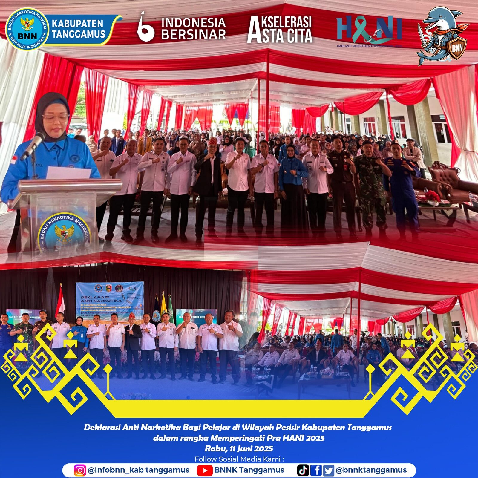 DEKLARASI ANTI NARKOTIKA BAGI PELAJAR DI WILAYAH PESISIR KABUPATEN TANGGAMUS DALAM RANGKA MEMPERINGATI PRA HANI 2025 DEKLARASI ANTI NARKOTIKA BAGI PELAJAR DI WILAYAH PESISIR KABUPATEN TANGGAMUS DALAM RANGKA MEMPERINGATI PRA HANI 2025
